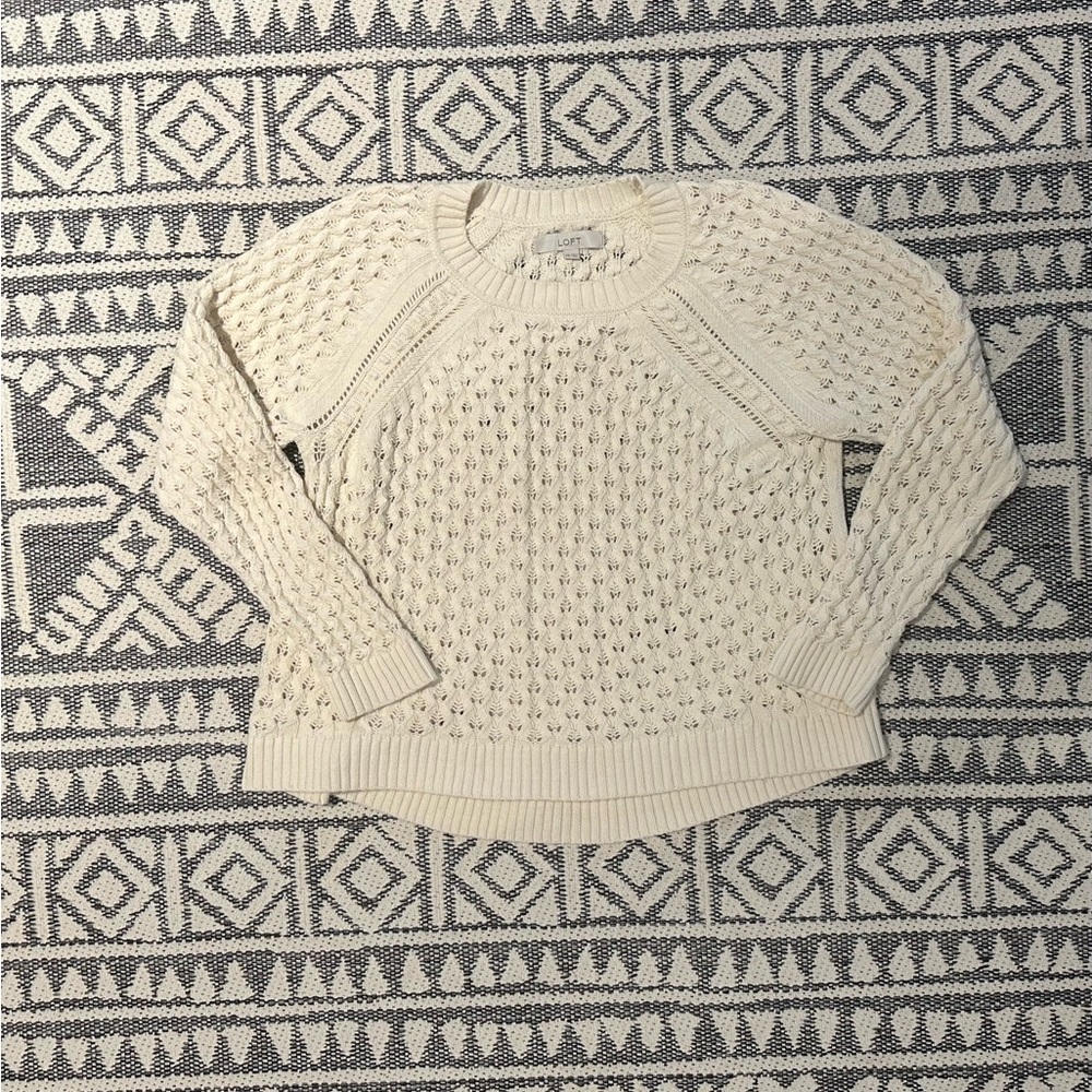 LOFT Ivory Knit Sweater